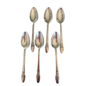 6 International Silver First Love Teaspoons Spoons 1847 Rogers Silverplate6 1/8"